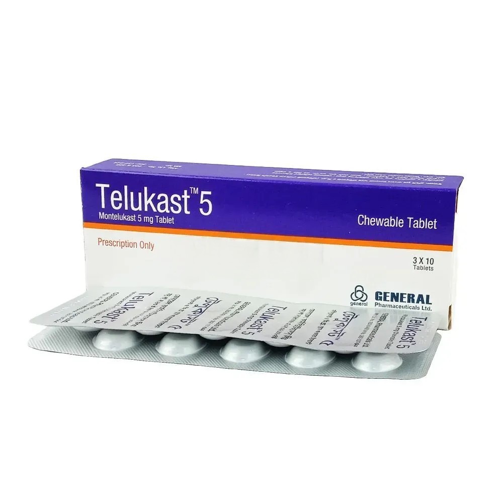 Telukast Chewable Tablet, Montelukast Sodium 5 mg