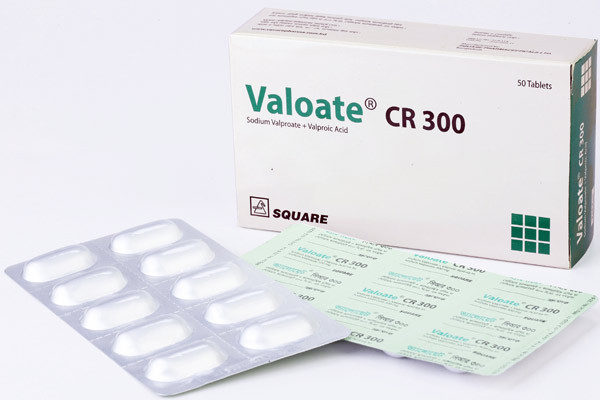 Valoate CR Tablet (Controlled Release), Sodium Valproate 300 mg
