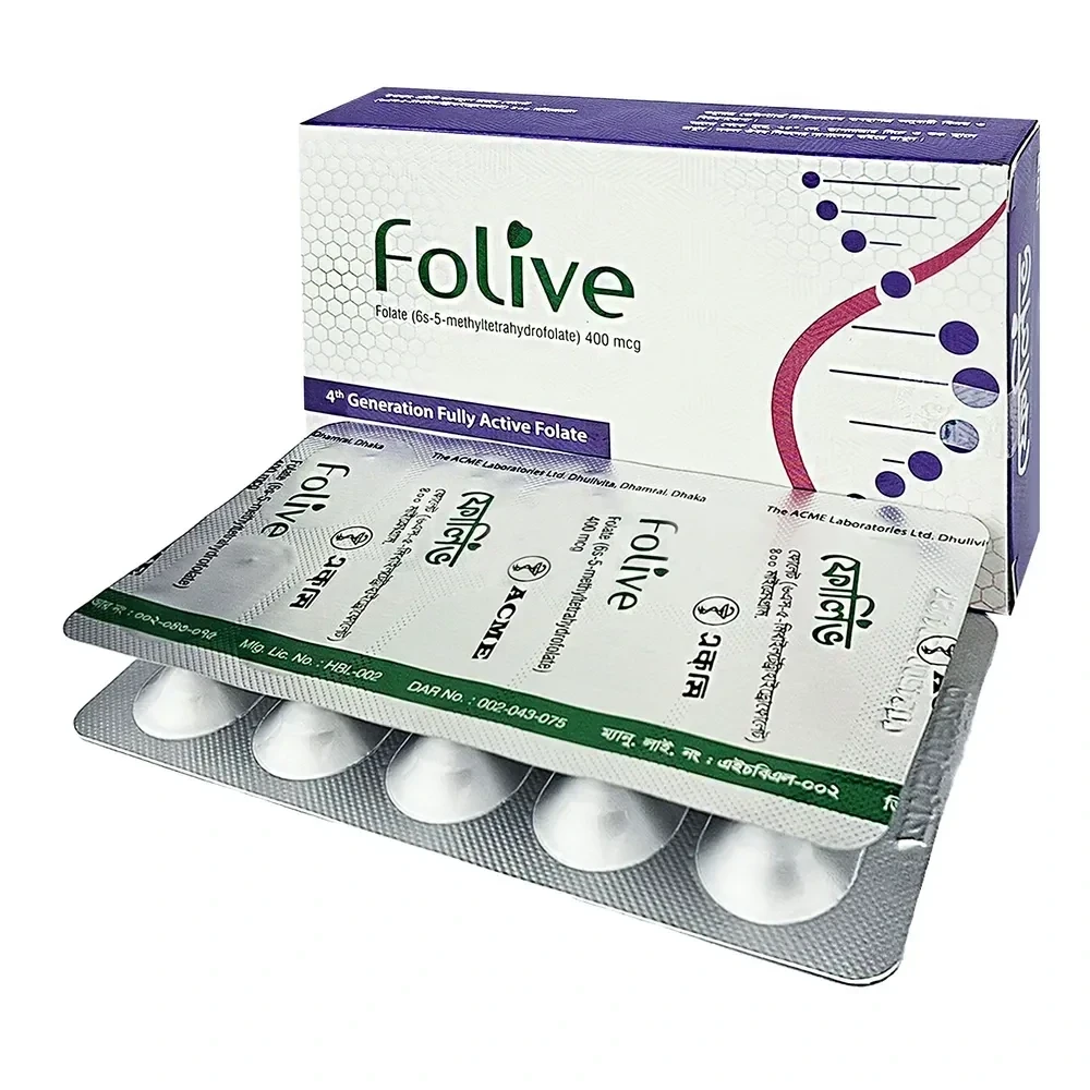 Folive Capsule, 6s-5-Methyltetrahydrofolate [Bio-Active Folate] 400 mcg