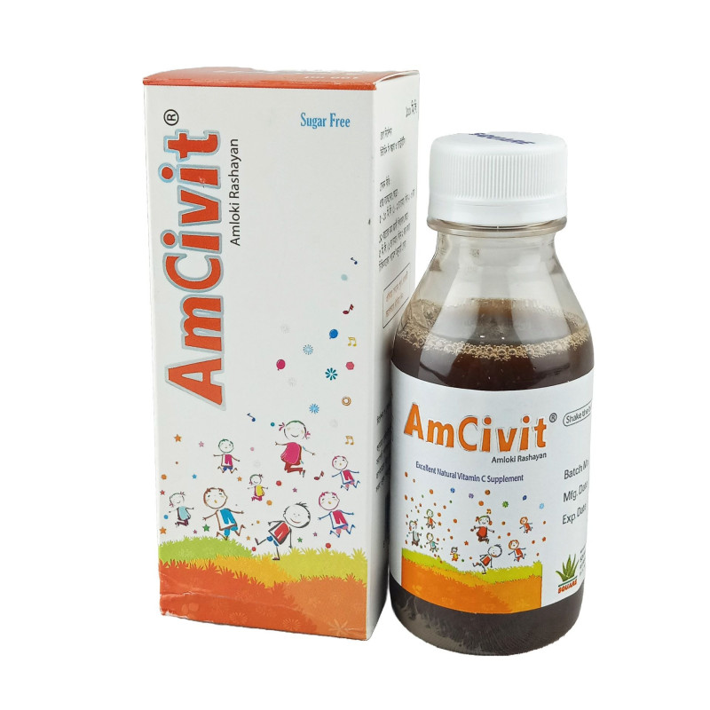 AmCivit Syrup 100 ML, Emblica officinalis + Piper longum (3.03 ml+0.12 gm)/5 ml