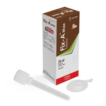 Fix-A Max Pediatric Drops 20 ml bottle, Cefixime Trihydrate 100 mg/ml