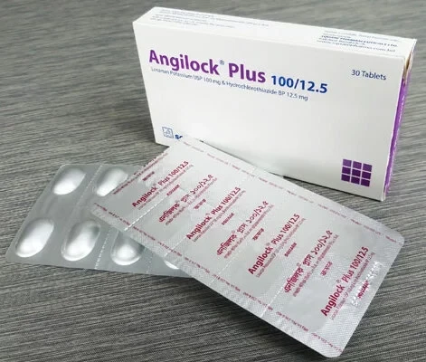 Angilock Plus Tablet , Losartan Potassium + Hydrochlorothiazide 100 mg+12.5 mg