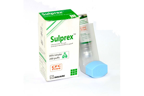 Sulprex Metered-Dose Inhaler (MDI) 200 metered  Refill, Salbutamol + Ipratropium (100 mcg+20 mcg)/puff