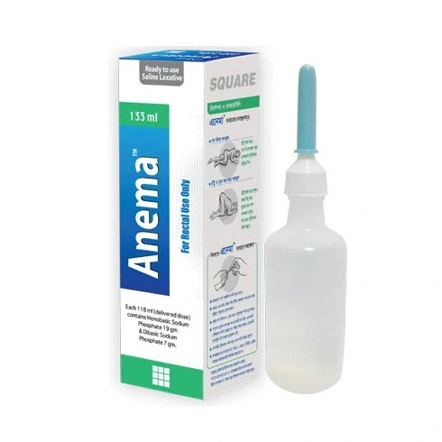 Anema Rectal Saline 133 ML, Monobasic Sodium Phosphate + Dibasic Sodium Phosphate (19 gm+7 gm)/118 ml
