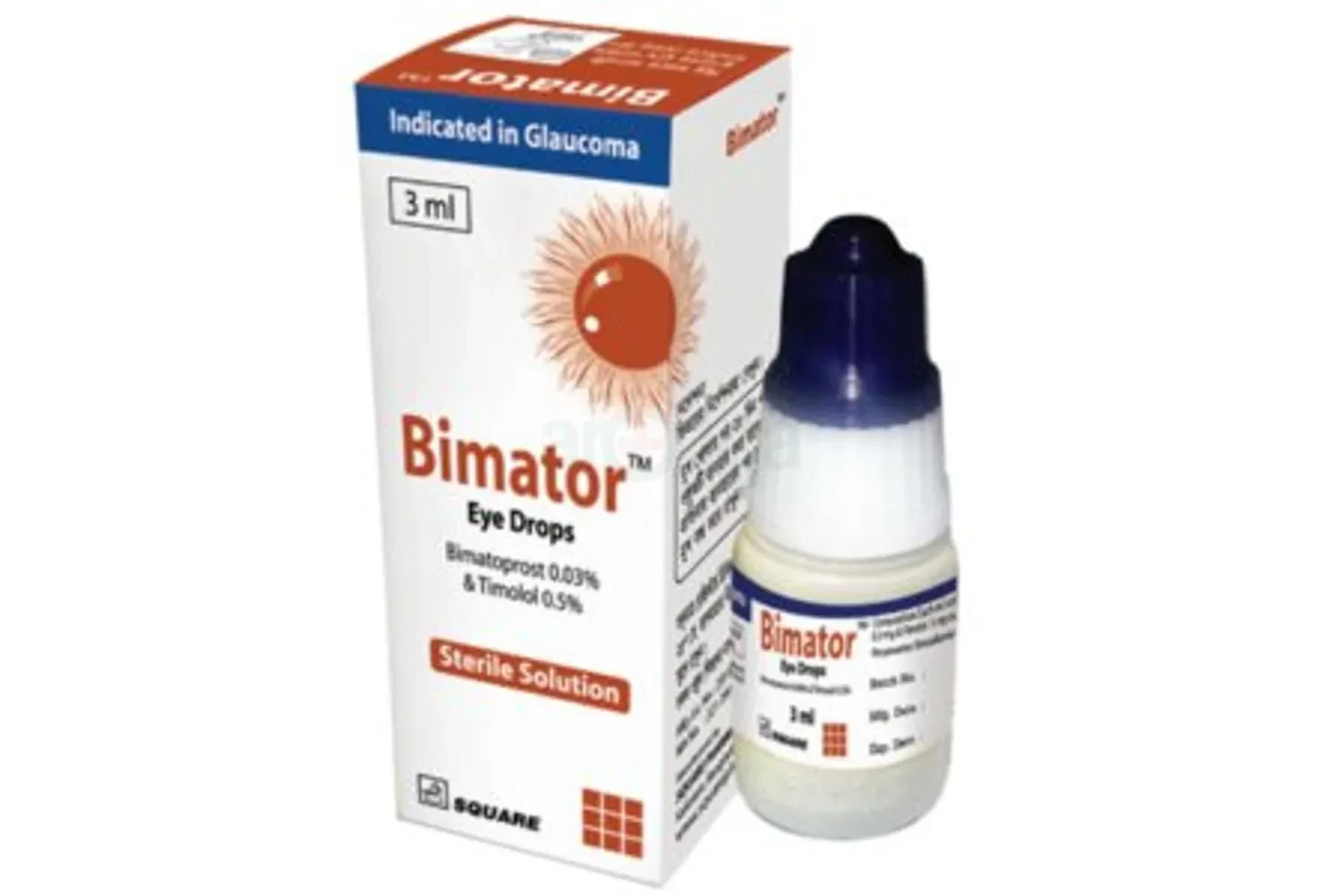 Bimator Ophthalmic Solution,  Bimatoprost + Timolol 0.03%+0.5%, 3ml drop