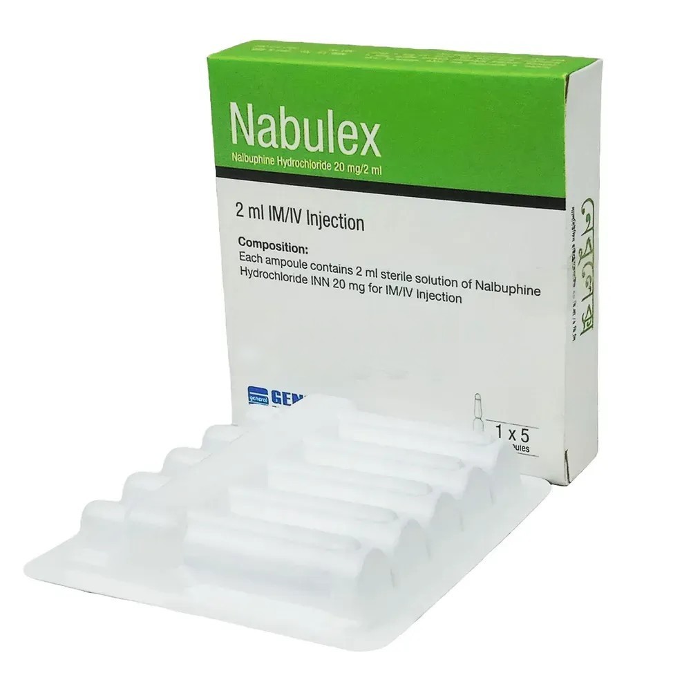 Nabulex IM/IV Injection 2 ml ampoule, Nalbuphine 20 mg/2 ml
