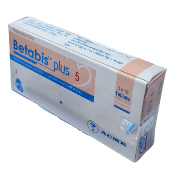 Betabis Plus Tablet, Bisoprolol Fumarate + Hydrochlorothiazide 5 mg+6.25 mg
