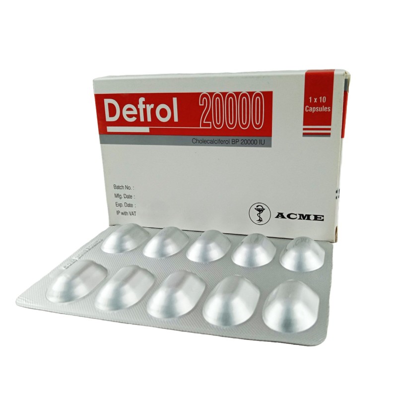 Defrol Capsule, Cholecalciferol [Vitamin D3] 20000 IU