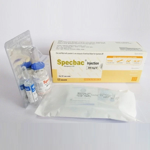 Specbac IV Injection or Infusion, Meropenem Trihydrate 250 mg/vial