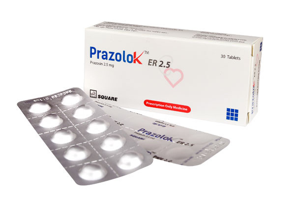 Prazolok ER Tablet (Extended Release), Prazosin Hydrochloride 2.5 mg