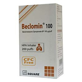 Beclomin Metered-Dose Inhaler (MDI) , Beclomethasone Dipropionate 100 mcg/puff, 200 metered doses