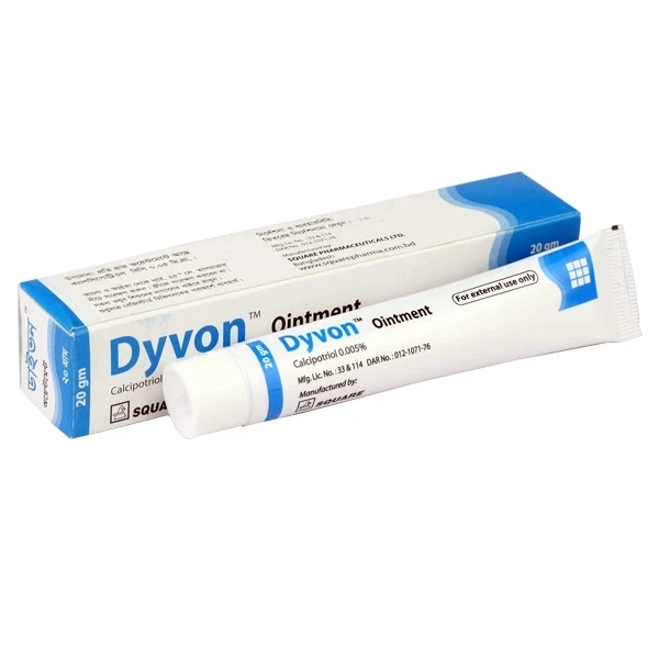 Dyvon Ointment 20gm tube,  Calcipotriol Monohydrate 0.005% w/w