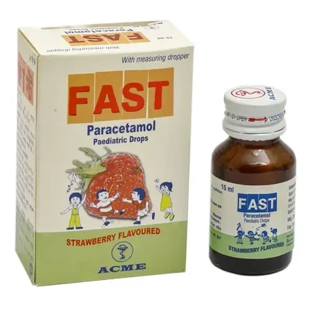 Fast Pediatric Drops 15 ml bottle, Paracetamol 80 mg/ml