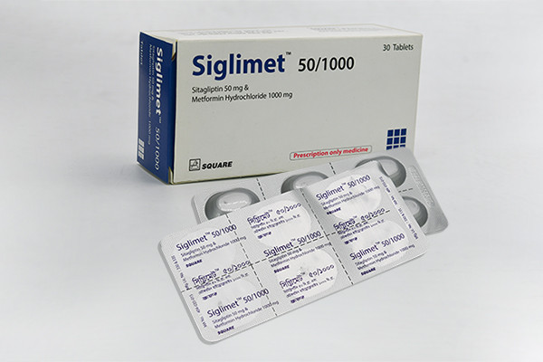 Siglimet Tablet, Sitagliptin + Metformin Hydrochloride 50 mg+1000 mg
