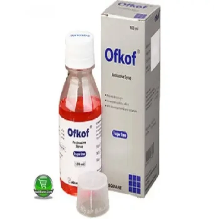Ofkof Syrup 100ml, Dextromethorphan + Pseudoephedrine + Triprolidine (10 mg+30 mg+1.25 mg)/5 ml