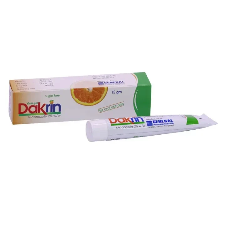 Dakrin Oral Gel 15 gm tube, Miconazole Nitrate 2% w/w
