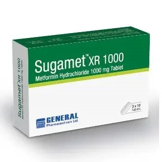 Sugamet XR Tablet (Extended Release), Metformin Hydrochloride 1000 mg