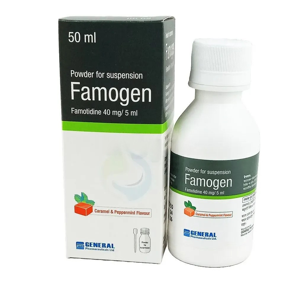 Famogen Powder for Suspension 50 ml bottle, Famotidine 40 mg/5 ml