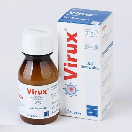 Virux Oral Suspension 70 ml bottle, Acyclovir 200 mg/5 ml