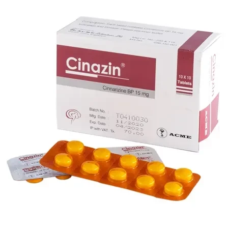 Cinazin Tablet, Cinnarizine 15 mg