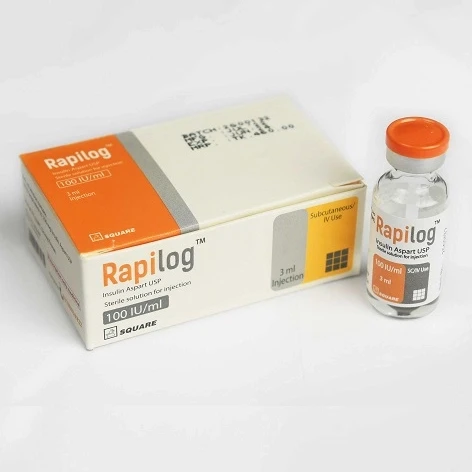 Rapilog SC Injection 3ml Vial, Insulin Aspart 100 IU/ml