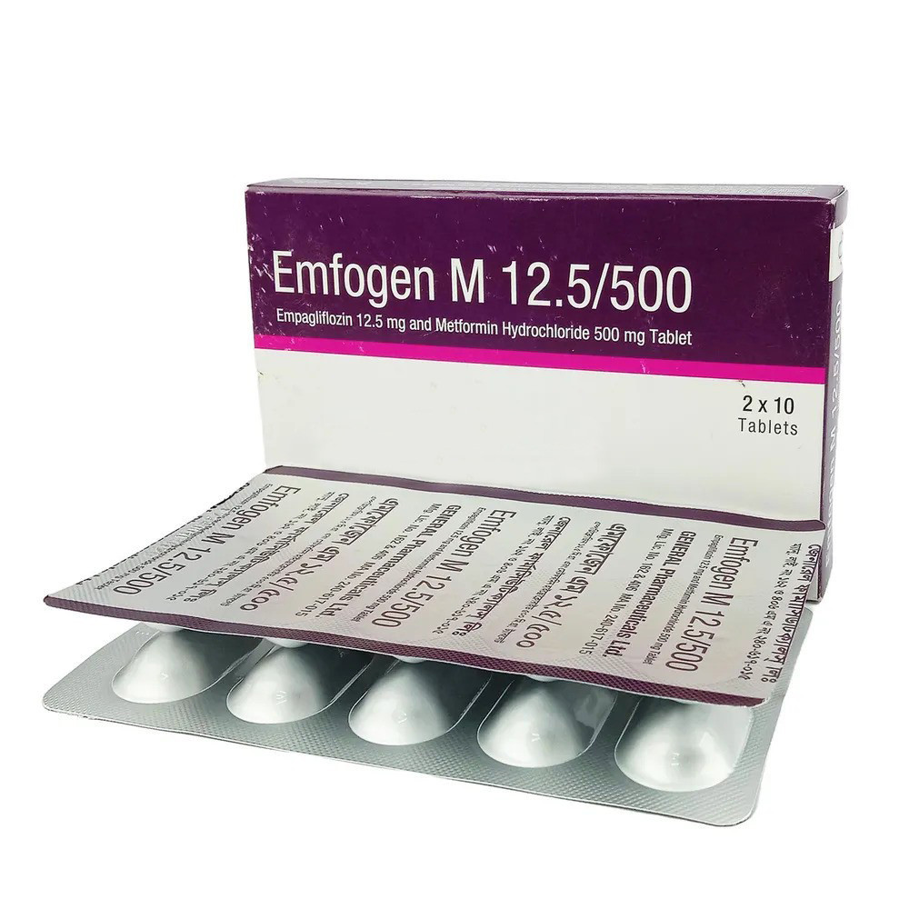 Emfogen M Tablet, Empagliflozin + Metformin Hydrochloride 12.5 mg+500 mg