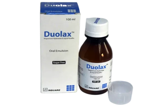 Duolax Emulsion, Magnesium Hydroxide + Liquid Paraffin (300 mg+1.25 ml)/5 ml, 100ml bottle