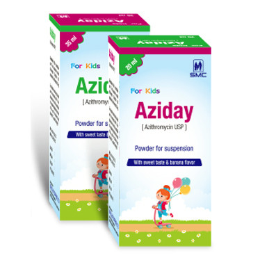 Aziday Powder for Suspension 20 ml bottle, Azithromycin Dihydrate 200 mg/5 ml