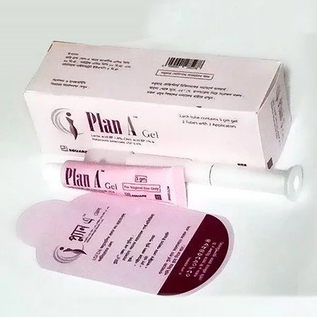 Plan A Vaginal Gel 5 gm, Lactic acid + Citric acid + Potassium bitartrate 1.8%+1%+0.4%, 2 tubes