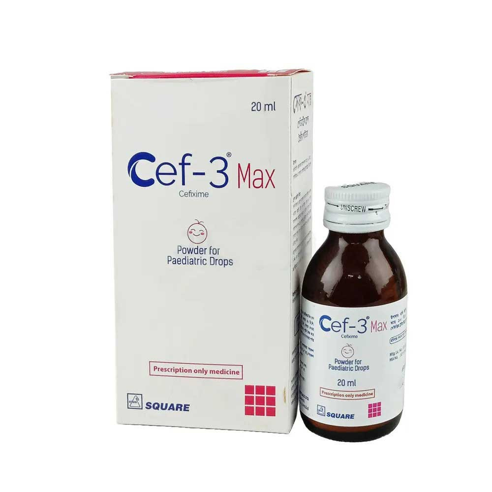 Cef-3 Max Pediatric Drops 20ml, Cefixime Trihydrate 100 mg/ml
