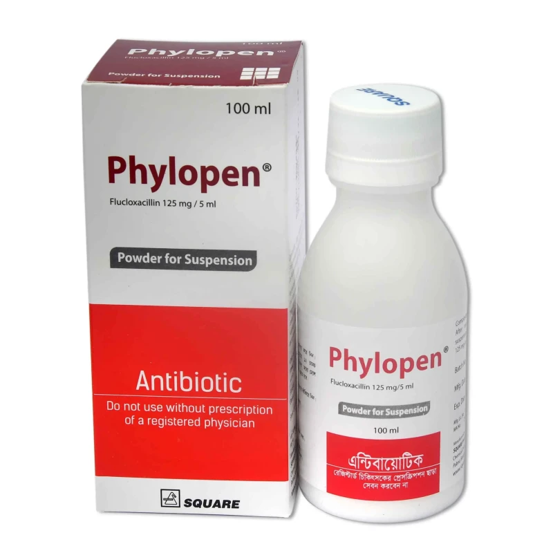 Phylopen Powder for Suspension 100ml, Flucloxacillin Sodium 125 mg/5 ml