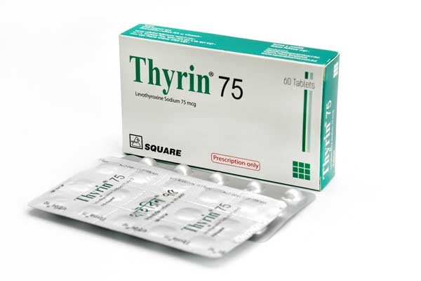 Thyrin Tablet, Levothyroxine Sodium 75 mcg