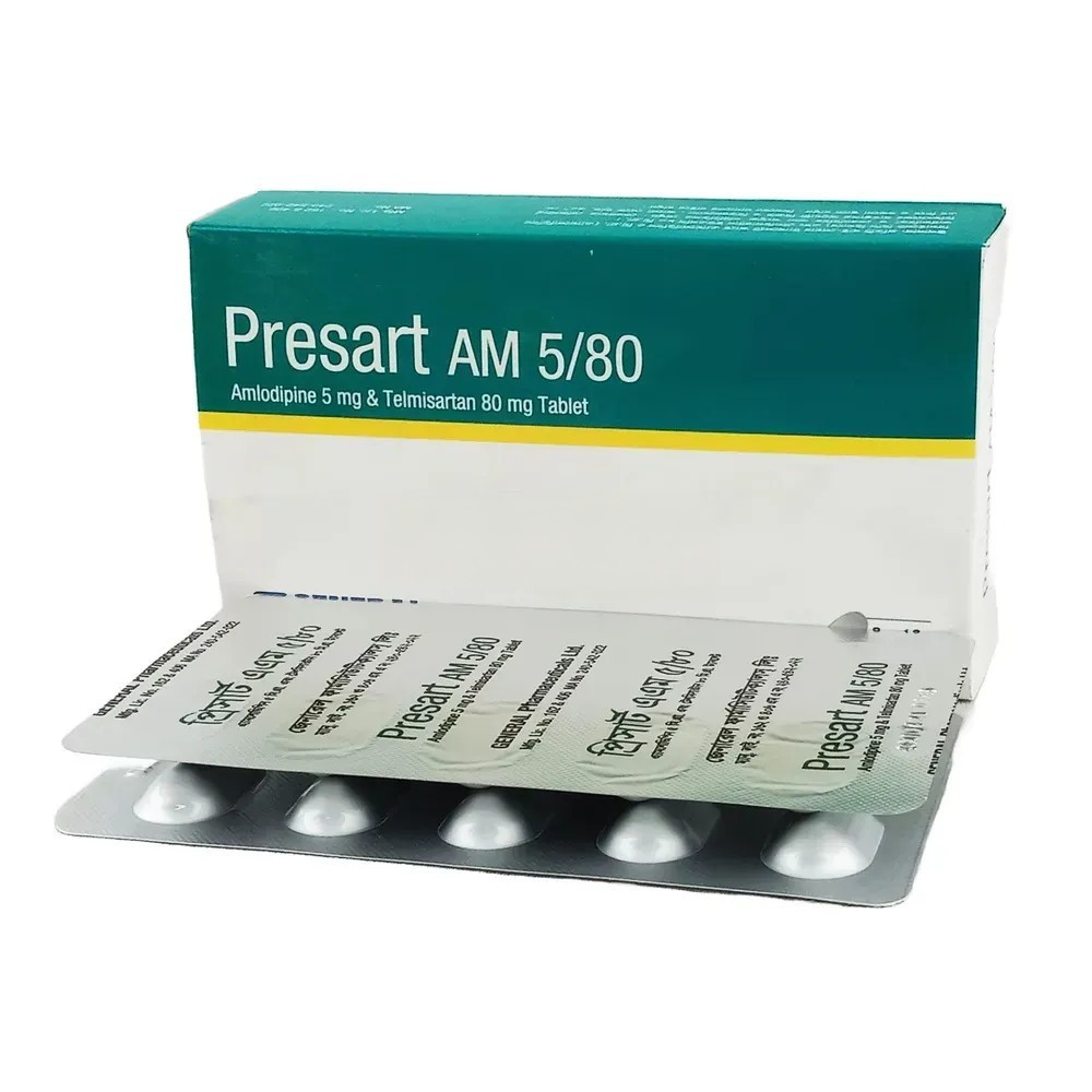 Presart AM Tablet, Amlodipine Besilate + Telmisartan 5 mg+80 mg