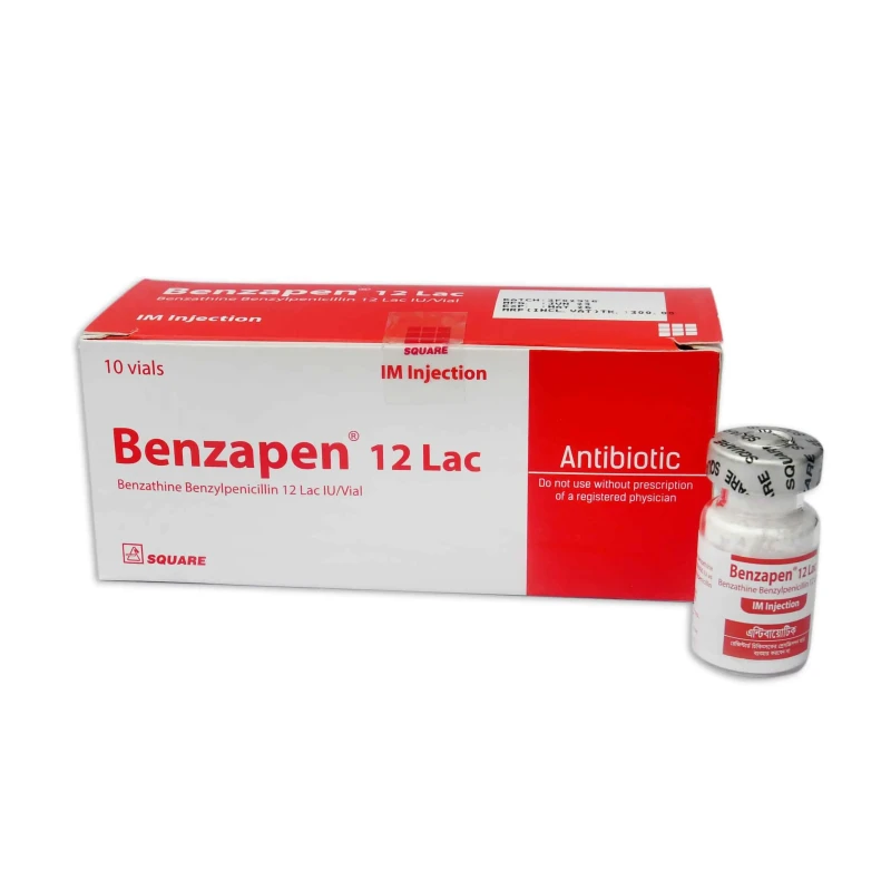 Benzapen Injection, Benzathine Penicillin 12 lac units/vial