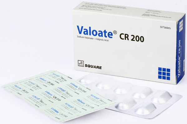 Valoate CR Tablet (Controlled Release), Sodium Valproate 200 mg