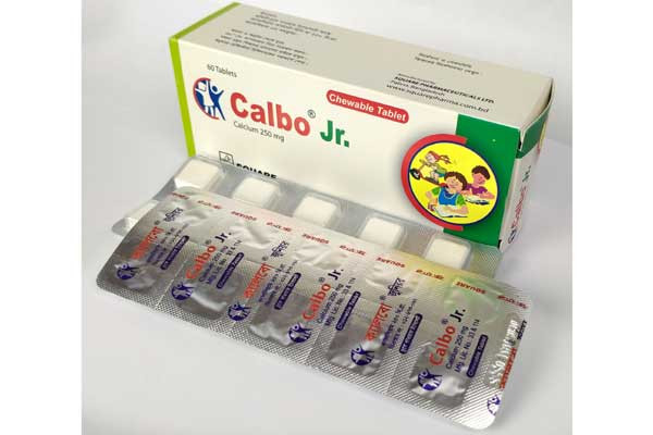 Calbo Jr Chewable Tablet, Elemental Calcium 250 mg