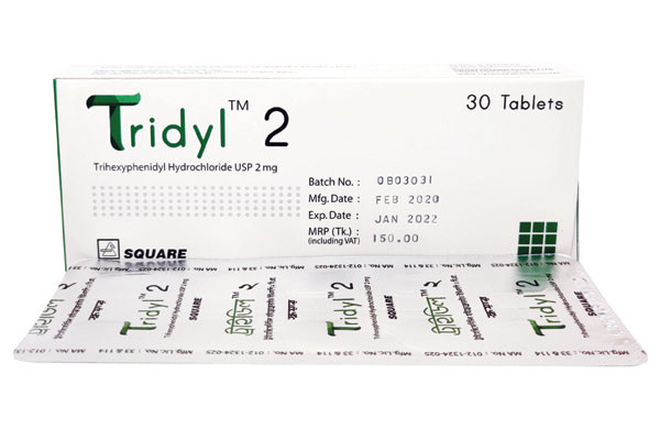 Tridyl Tablet, Trihexyphenidyl Hydrochloride 2 mg
