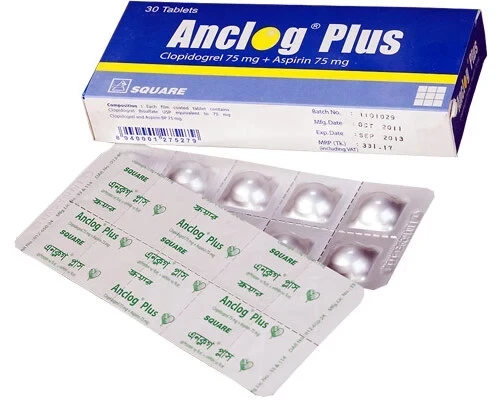 Anclog Plus Tablet ,  Clopidogrel + Aspirin 75 mg+75 mg