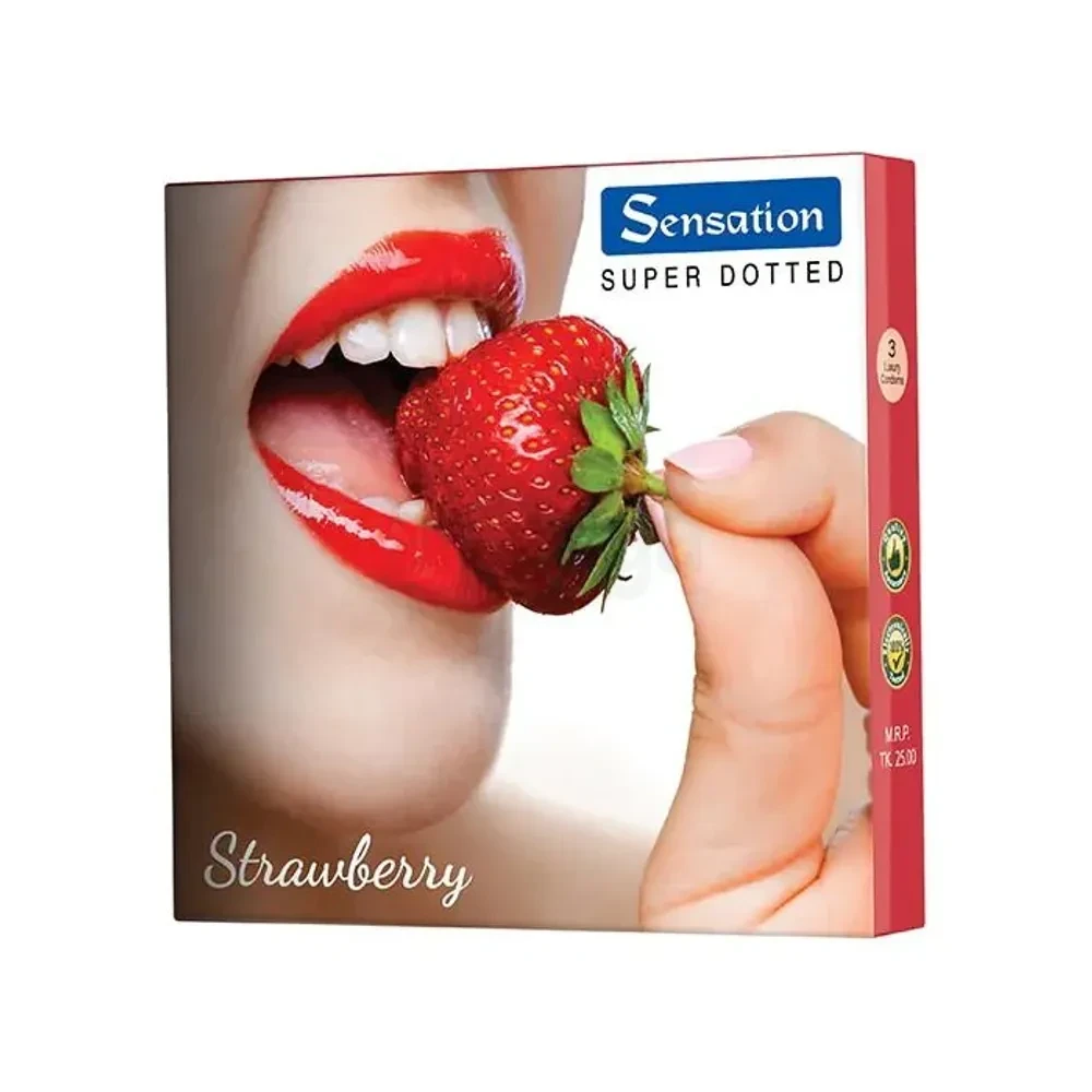 Sensation Strawberry Condom, Latex condom [Sensation]
