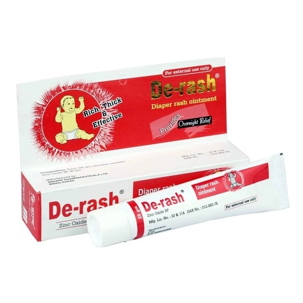 De-Rash Ointment, Zinc Oxide [For diaper rash] 40%, 25gm tube