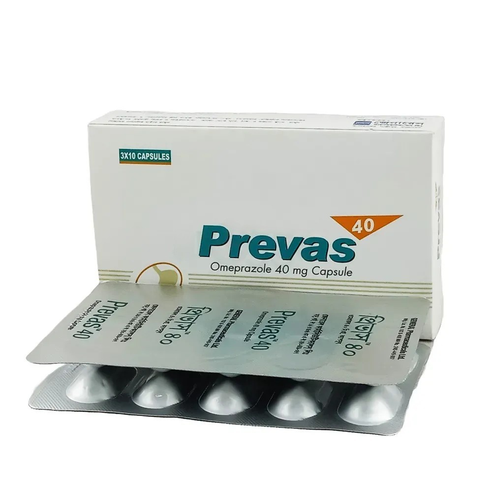 Prevas Capsule (Enteric Coated), Omeprazole 40 mg